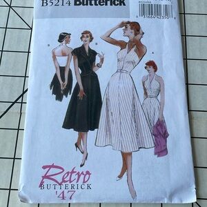 Butterick B5214 Retro '47 sewing pattern, forties style halter dress & jacket